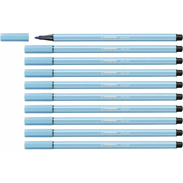 huopakärkiset kynät Stabilo Pen 68 Celeste (10 Kappaletta)