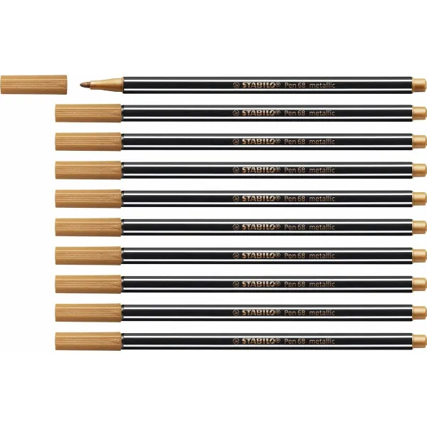 huopakärkiset kynät Stabilo Pen 68 metallic Kupari (10 Kappaletta)
