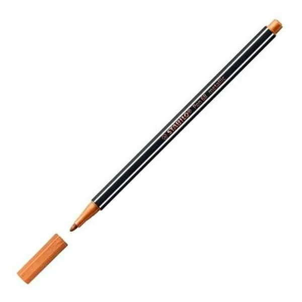 huopakärkiset kynät Stabilo Pen 68 metallic Kupari (10 Kappaletta)