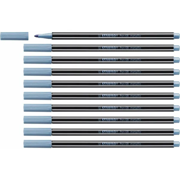 huopakärkiset kynät Stabilo Pen 68 metallic (10 Kappaletta)