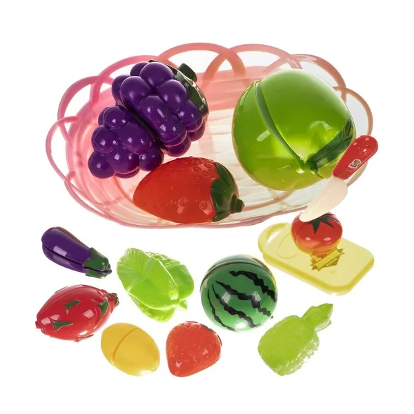 Set of fruit and vegetables for cutting in a basket 22576