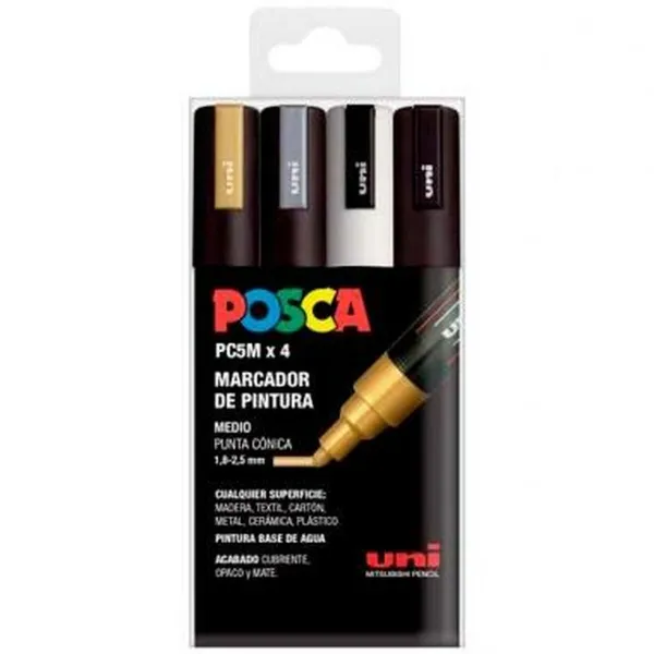 Žymeklių rinkinys POSCA PC-5M GSWB 4 Dalys