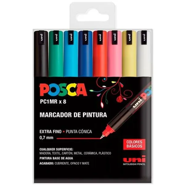 Marķieru komplekts POSCA PC-1MR Daudzkrāsains