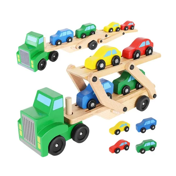Wooden truck - trailer + set of cars 22698