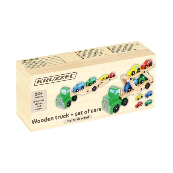 Wooden truck - trailer + set of cars 22698