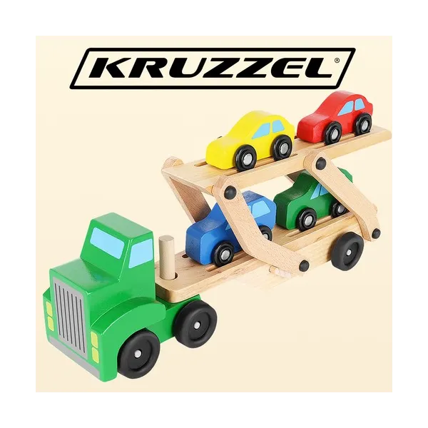 Wooden truck - trailer + set of cars 22698