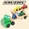 Puidust veoauto - haagis + autode komplekt 22698