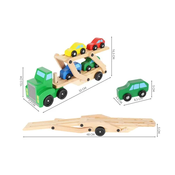 Wooden truck - trailer + set of cars 22698