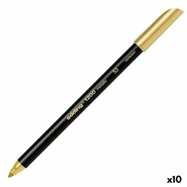 Фломастер Edding 1200 Позолоченный (10 штук)