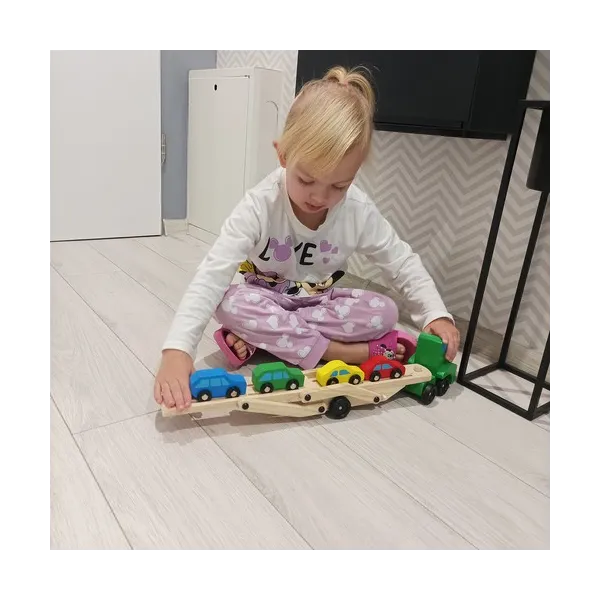 Wooden truck - trailer + set of cars 22698
