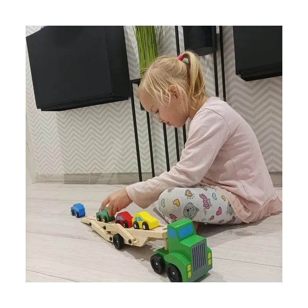 Wooden truck - trailer + set of cars 22698