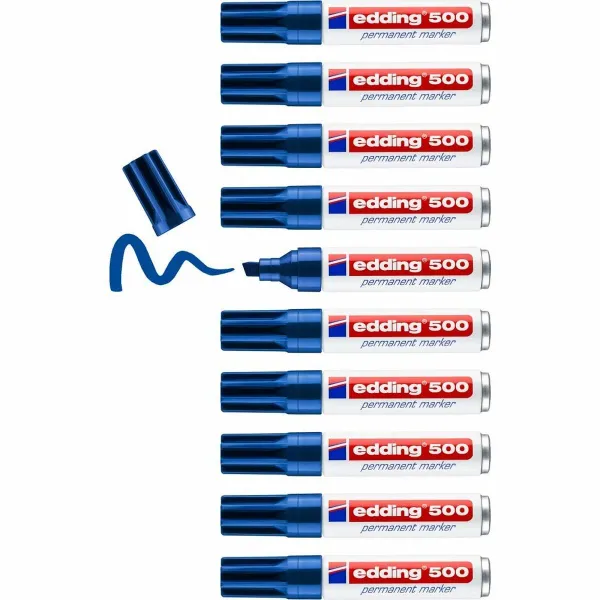 Permanentais marķieris Edding 500 Zils (10 gb.)