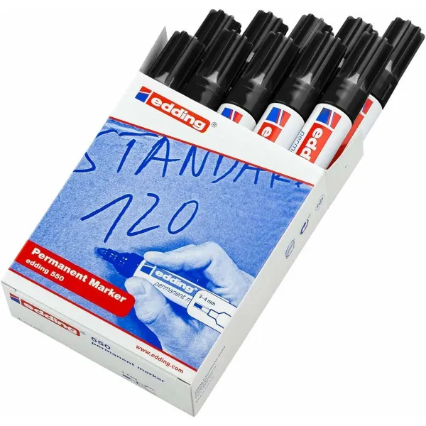 Püsimarker Edding 550 Must (10 Ühikut)