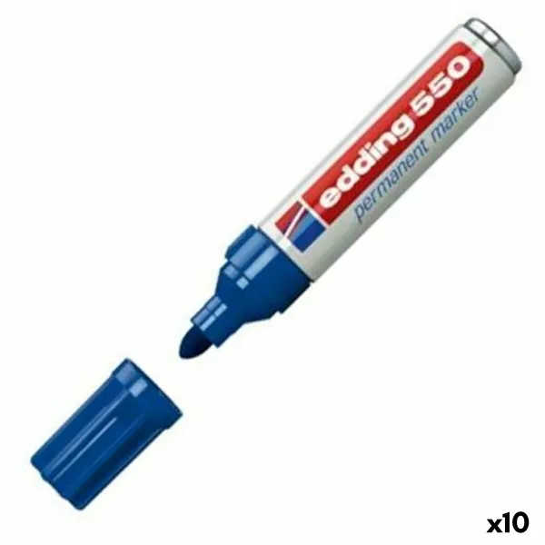 Püsimarker Edding 550 Sinine (10 Ühikut)