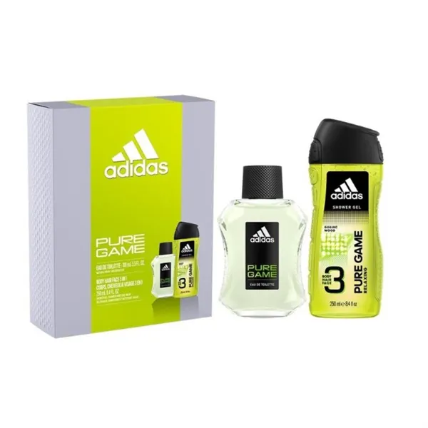 Adidas Men Pure Game Eau De Toilette Spray 100ml Set 2 Pieces