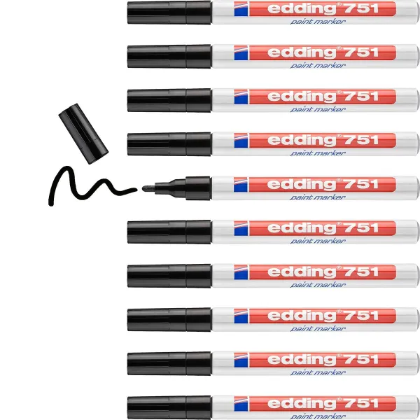 Püsimarker Edding 751 Must (10 Ühikut)