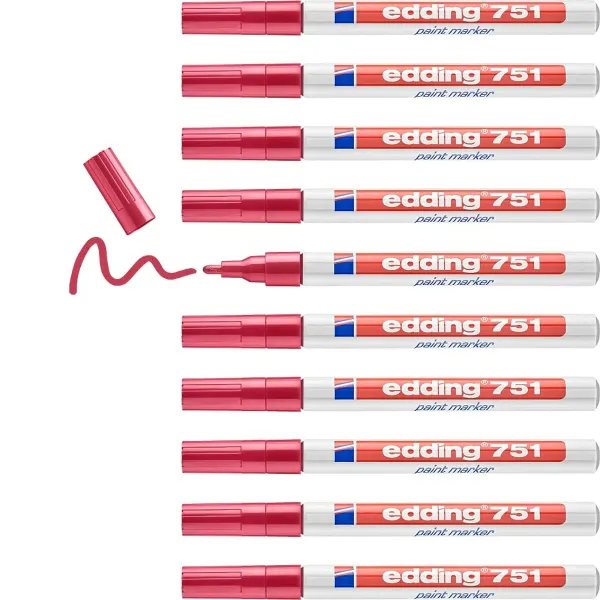 Püsimarker Edding 751 Punane (10 Ühikut)