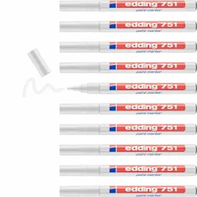 Постоянный маркер Edding E751 Белый (10 штук)