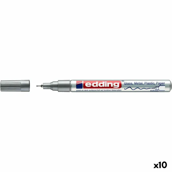 Püsimarker Edding 780 Hõbedane (10 Ühikut)