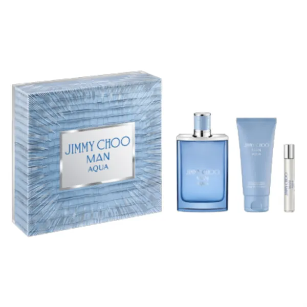 Jimmy Choo Man Aqua Eau De Toilette Spray 100ml Set 3 Pieces