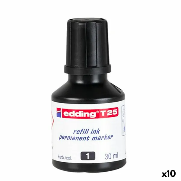Заправка чернил Edding T25 постоянный Чёрный 30 ml (10 штук)