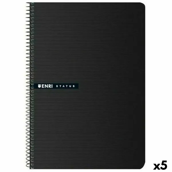 Notebook ENRI Status Black A4 Sheet 100 Sheets (5 Units)