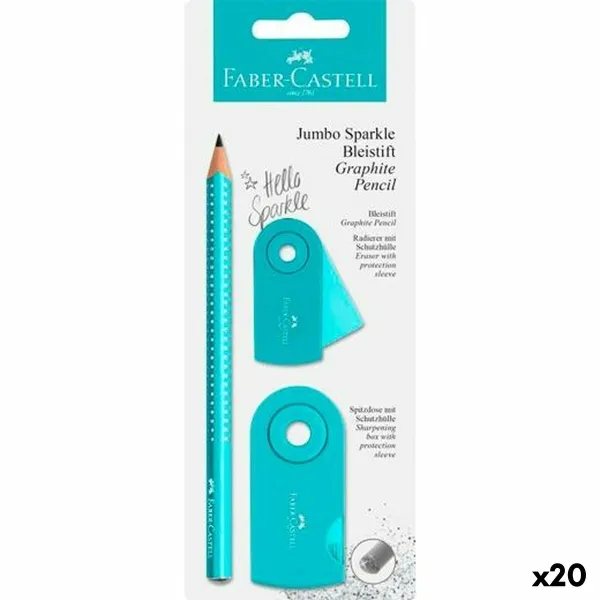 Lyijykynäsetti Faber-Castell Turkoosi (3 Kappaletta) (20 osaa)