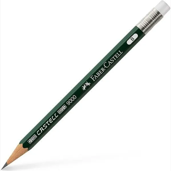 Pieštukas su trintuku Faber-Castell 9000 B Šešiakampis B (3 vnt.)