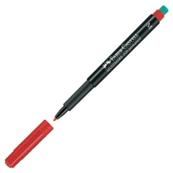 Permanenttimarkkeri Faber-Castell Multimark 1525 M Punainen (10 osaa)