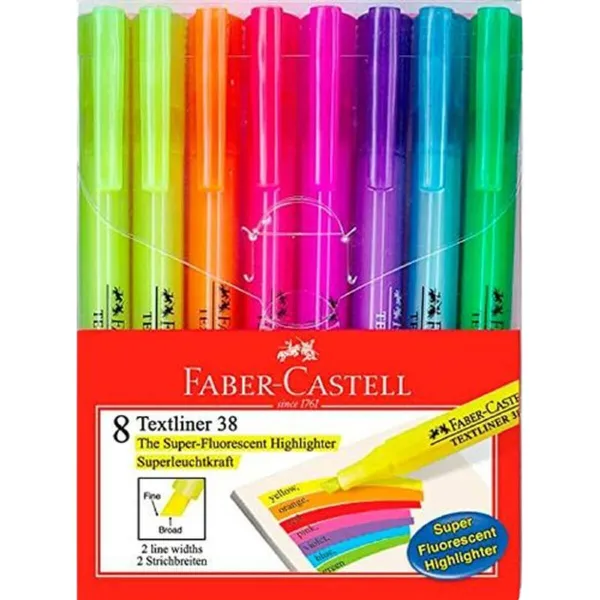Šviečiančių markerių rinkinys Faber-Castell Textliner 38 5 vnt.