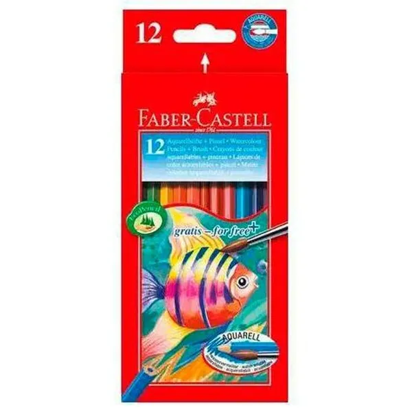 Akvareliniai spalvoti pieštukai Faber-Castell Spalvotas 6 Dalys