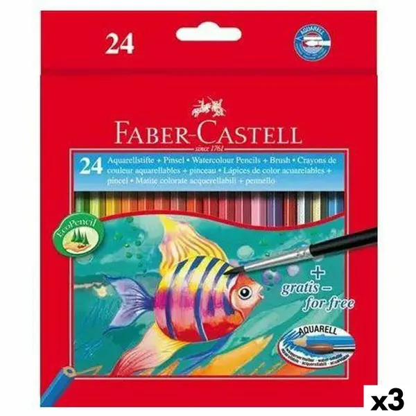 Akvareļu krāsainie zīmuļi Faber-Castell Daudzkrāsains 3 Daudzums