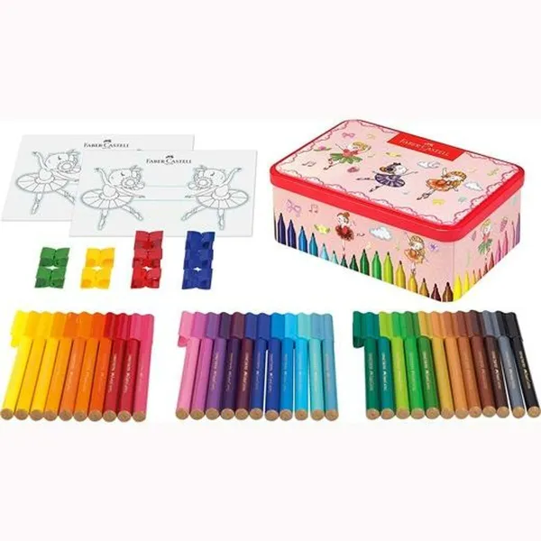 Žymeklių rinkinys Faber-Castell Connector Metalinė dėžutė Balerina Spalvotas (9 vnt.)