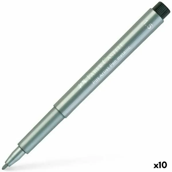 Marķieris Faber-Castell Pitt Artist Metālisks Sudrabains (10 gb.)