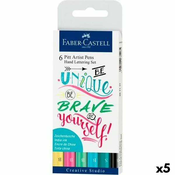 Tussisetti Faber-Castell Pitt Artist Kalligrafia Tapaus Kakku (5 osaa)