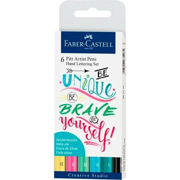 Tussisetti Faber-Castell Pitt Artist Kalligrafia Tapaus Kakku (5 osaa)