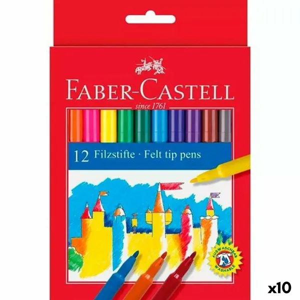 Flomasteru Komplekts Faber-Castell Daudzkrāsains (10 gb.)