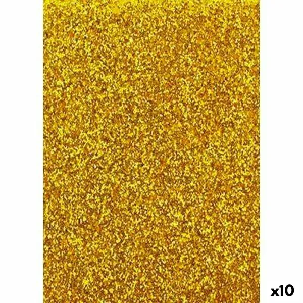 Paperi Fama Glitter Kullattu Eva-kumi 50 x 70 cm (10 osaa)