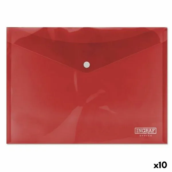 Dokumentu Turētājs Ingraf Plastmasa Sarkans Sprādze A4 (10 gb.)