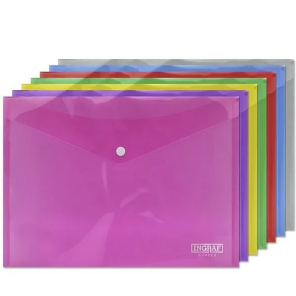 Dokumentų segtuvas Ingraf Plastmasinis Spalvotas Sagtis A4 (10 vnt.)