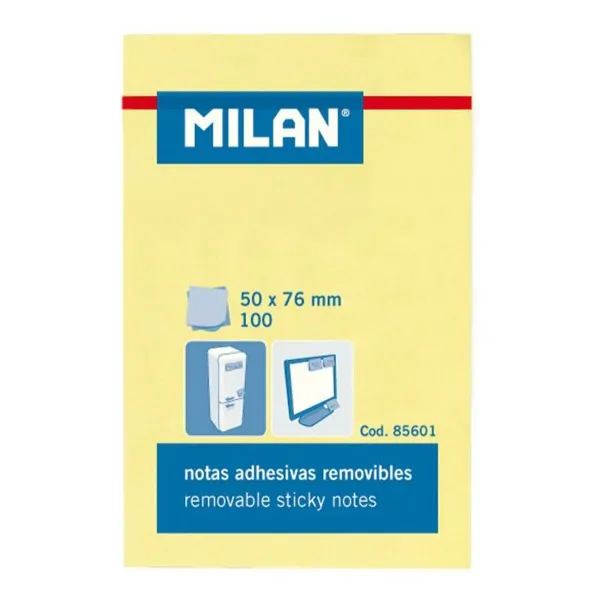 Līmlapiņas Milan Dzeltens 56 x 76 mm (10 gb.)