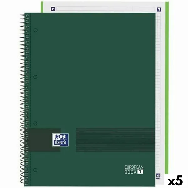 Muistikirja Oxford European Book Write&Erase Armeijan vihreä A4 80 Levyt (5 osaa)