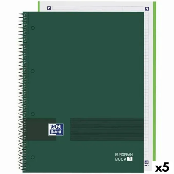 Piezīmju klade Oxford European Book Write&Erase Militārais A4 80 Loksnes (5 gb.)