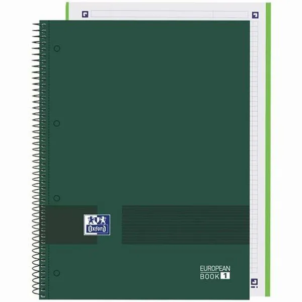 Muistikirja Oxford European Book Write&Erase Armeijan vihreä A4 80 Levyt (5 osaa)