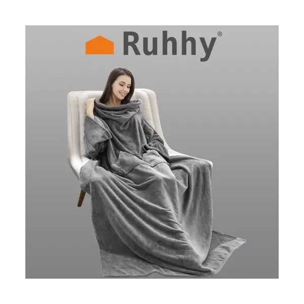 Светло-серая толстовка и халат Ruhhy 22649