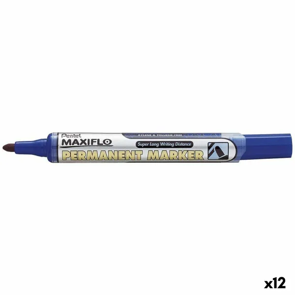 Permanenttimarkkeri Pentel Maxiflo NLF50 Sininen 12 Kappaletta (12 osaa)