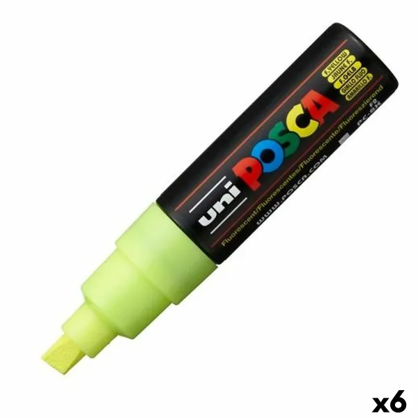 Markeris POSCA PC-8K Fluor Geltona (6 vnt.)
