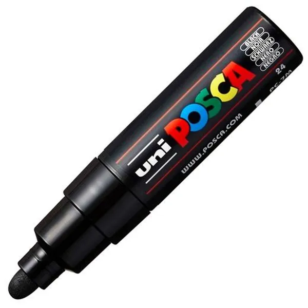 Merkkarikynä/huopakärkitussi POSCA PC-7M Musta (6 osaa)