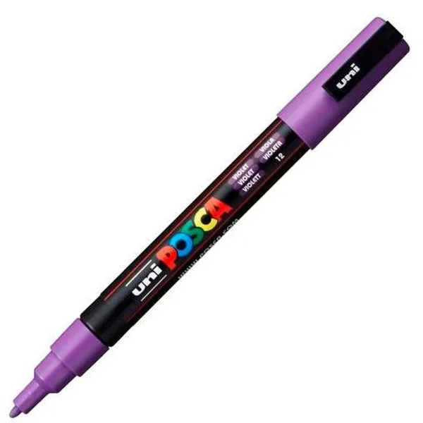Marķieris POSCA PC-3M Violets (6 gb.)