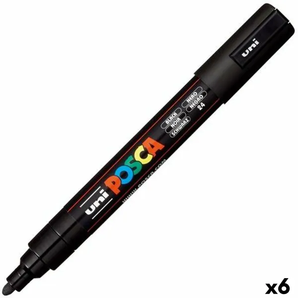 Marķieris POSCA PC-5M Saraksta punkts Melns (6 gb.)